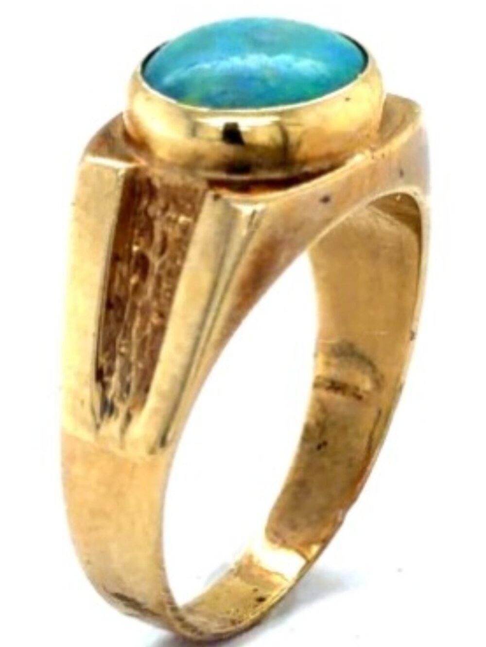 Gent's 9k Yellow Gold Opal Ring